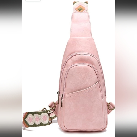 Vegan Leather Trendy Small Sling Bag Crossbody Bag with Guitar Strap NEW - Picture 2 of 9